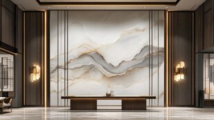 中式客厅水墨风背景墙