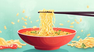 热气腾腾的美味拉面