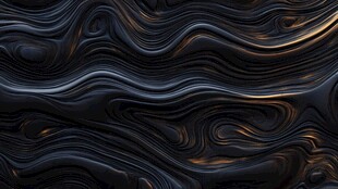 黑色流体波纹抽象背景图