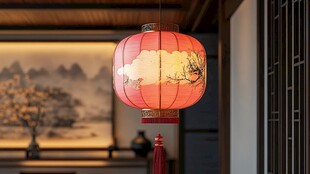 中式古典红灯笼室内景致