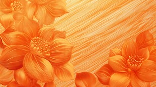 橙色花卉背景图