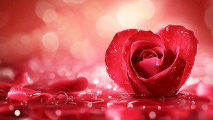 娇艳红玫瑰与浪漫水滴