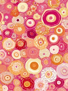 多彩甜甜圈图案背景