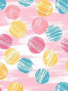 多彩手绘圆点图案背景