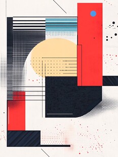 抽象几何图形艺术插画