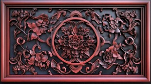 中式雕花木雕装饰图案
