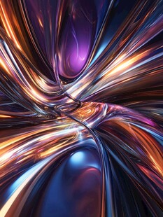 炫彩流动的抽象光影图案