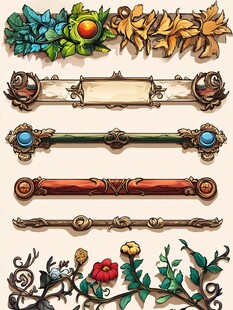 复古手绘风装饰边框图案集