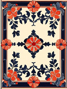 复古花卉图案精美地毯