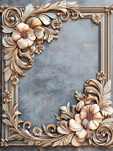 华丽雕花边框装饰图案