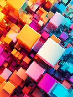 多彩立体方块创意视觉图