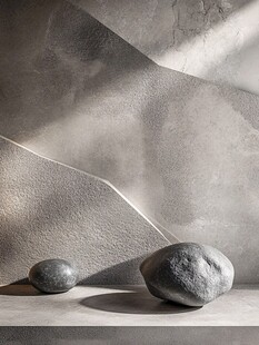 极简风石景与几何墙面