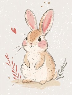 可爱萌趣小兔子插画