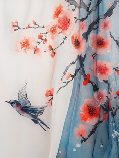 中式花鸟诗意飘逸服饰图