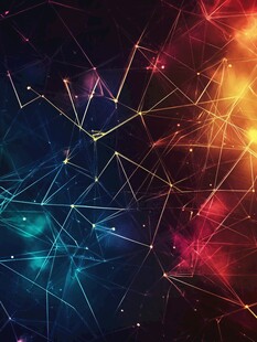 炫彩几何线条科技背景图