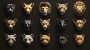 兽首雕塑集合展示