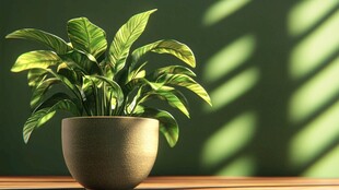 室内绿植盆栽 光影中的生机