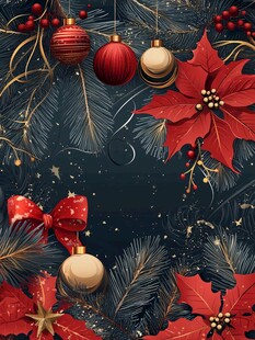 圣诞节日装饰精美插画