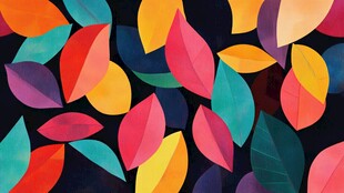 多彩树叶抽象背景图案