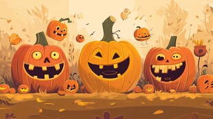 欢乐南瓜 万圣节的温馨场景