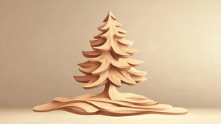 木质立体圣诞树艺术造型