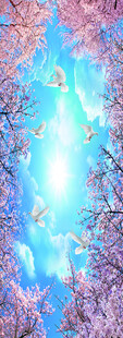 梦幻蓝紫花卉背景图