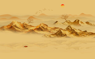 金色山水画
