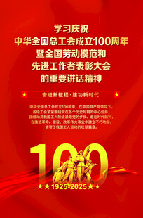 工会成立100周年话讲海报