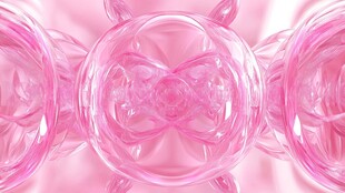 梦幻粉色透明立体装饰图案