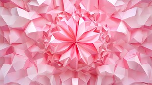 梦幻粉色几何立体花朵图案
