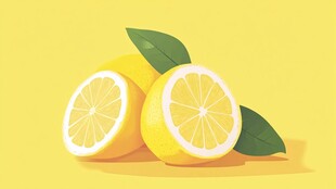 三个鲜柠檬插画