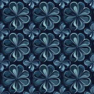 深蓝色花卉无缝图案背景