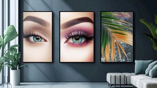 时尚眼妆挂画装饰客厅