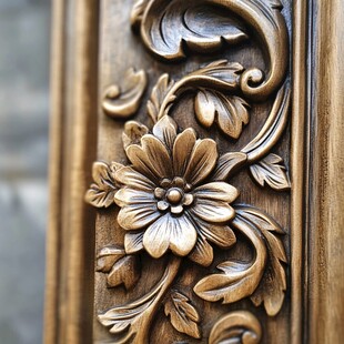 木雕花卉细节精美工艺