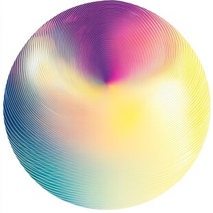 炫彩渐变立体圆球图案