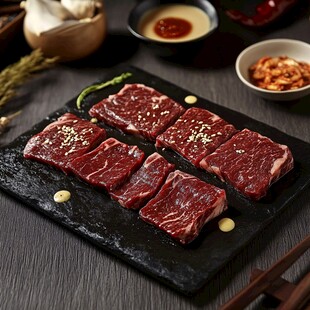 新鲜美味牛肉片诱人摆盘