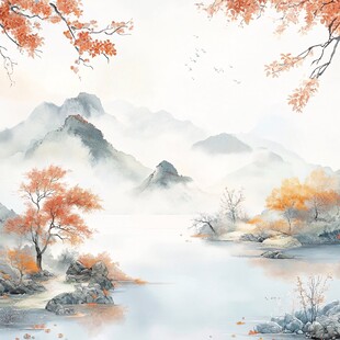 秋韵山水间 红叶映湖光