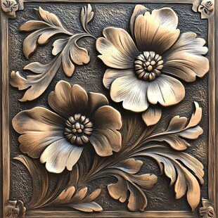 金属雕花饰板 精美花卉图案