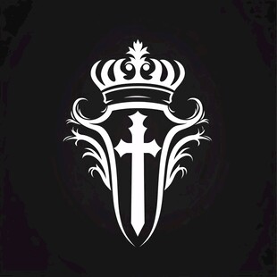 皇冠盾牌十字架标志设计