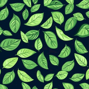 绿叶无缝图案背景设计