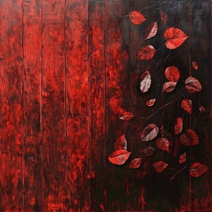 红墙落叶的诗意景致