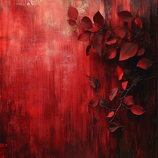 红墙红叶 自然艺术之美