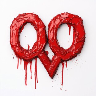 血红字母造型艺术图像