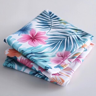 花卉绿叶图案折叠布料