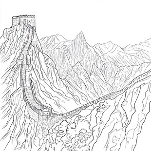 万里长城蜿蜒于山峦之间