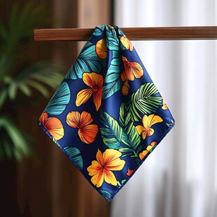 热带花卉图案时尚手帕
