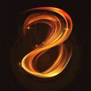炫彩火焰数字8特效图