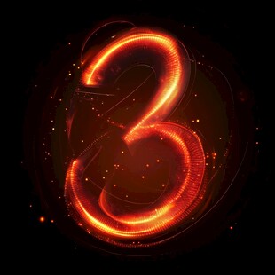 炫彩发光数字3特效图