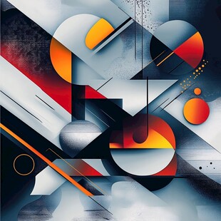 抽象几何构成艺术插画