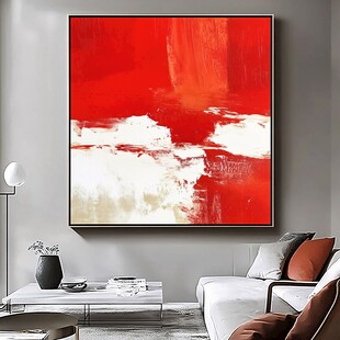 红色抽象艺术挂画装饰客厅